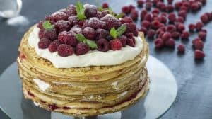 How To Make White Chocolate Raspberry Crepe Cake