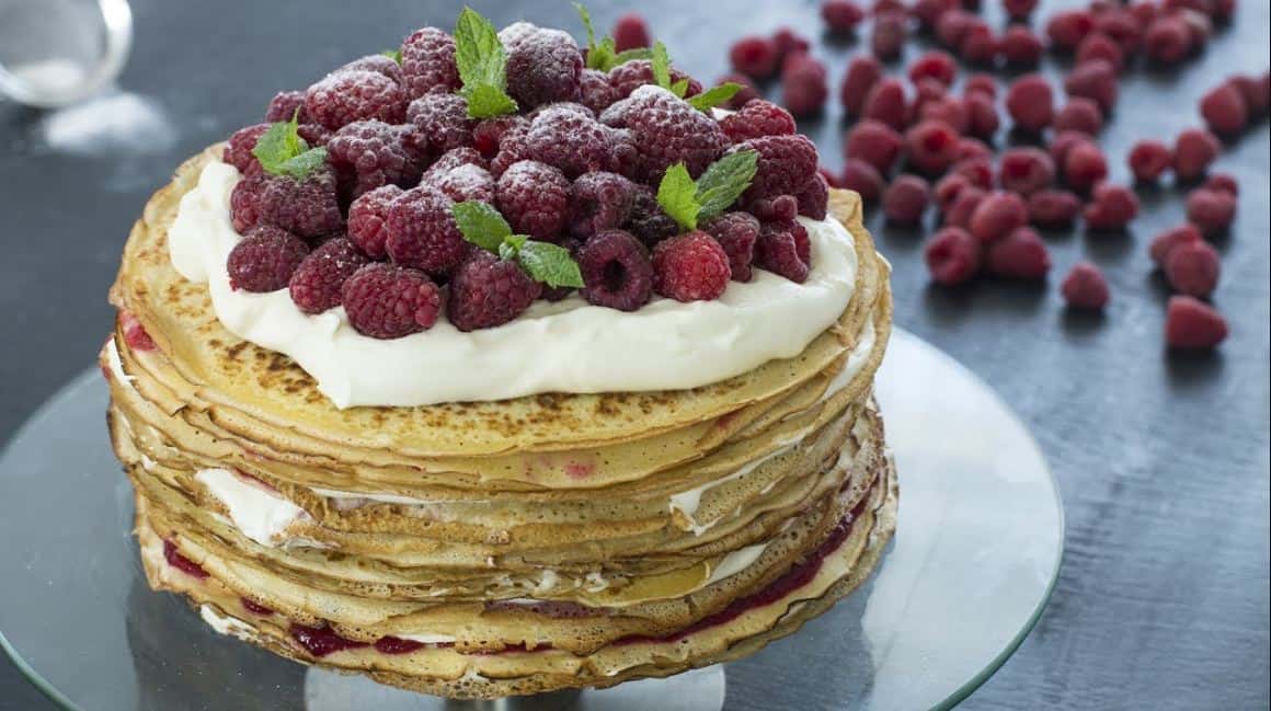 How To Make White Chocolate Raspberry Crepe Cake