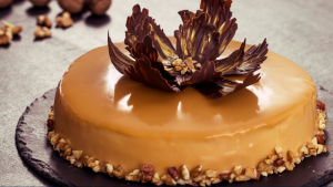 Walnut Caramel Mirror Cake