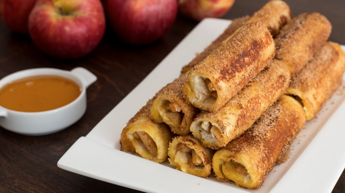 Apple french toast roll ups