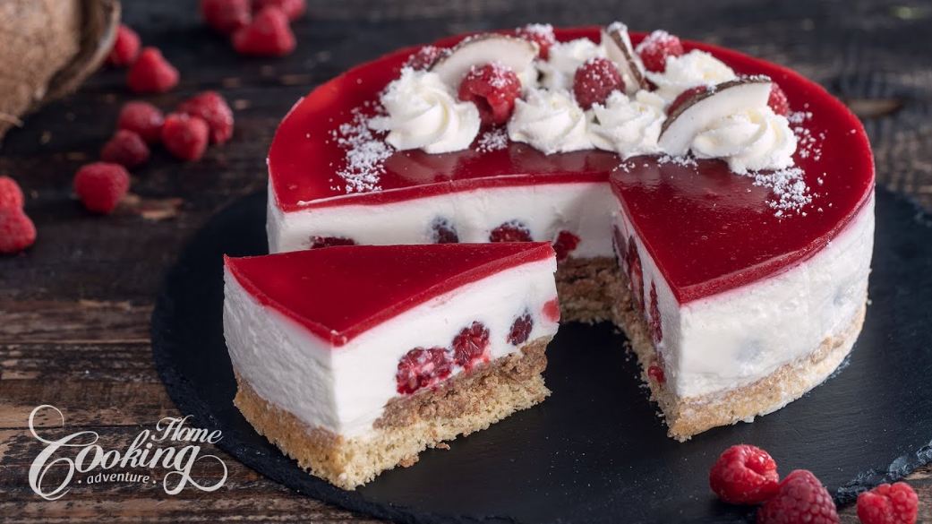 How to make raspberry coconut mousse cake