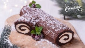 How to Make No-Bake Chocolate Biscuit Buche de Noel