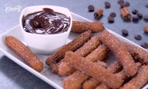 How to make Eggless Churros with Chocolate Dipping Sauce 