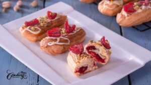 How to make Pistachio Raspberry Mini Eclairs