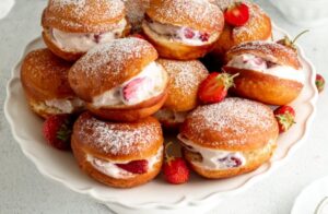 How to Make Strawberry Cream Donuts