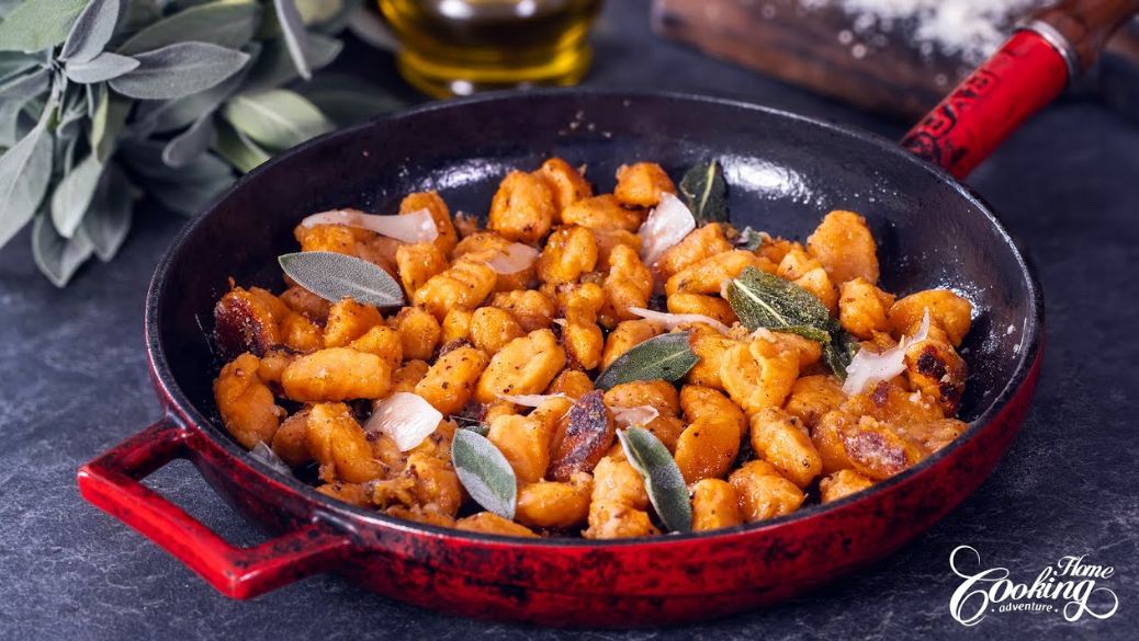 How to Make Sweet Potato Gnocchi – Fried Gnocchi in garlic butter