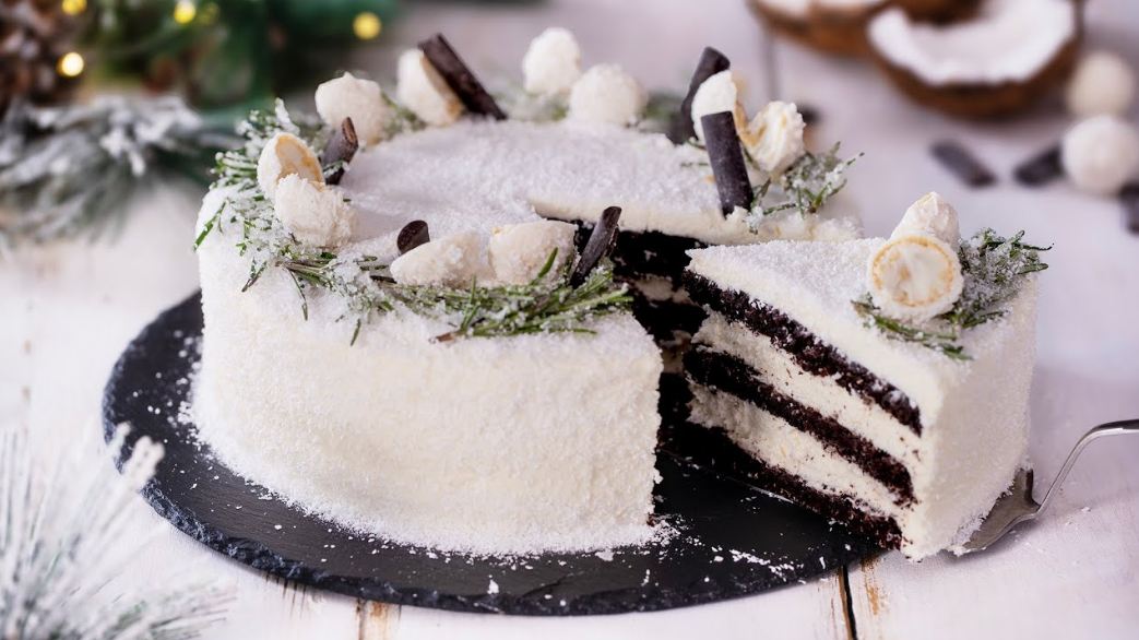 How to Make Chocolate Coconut Christmas Cake