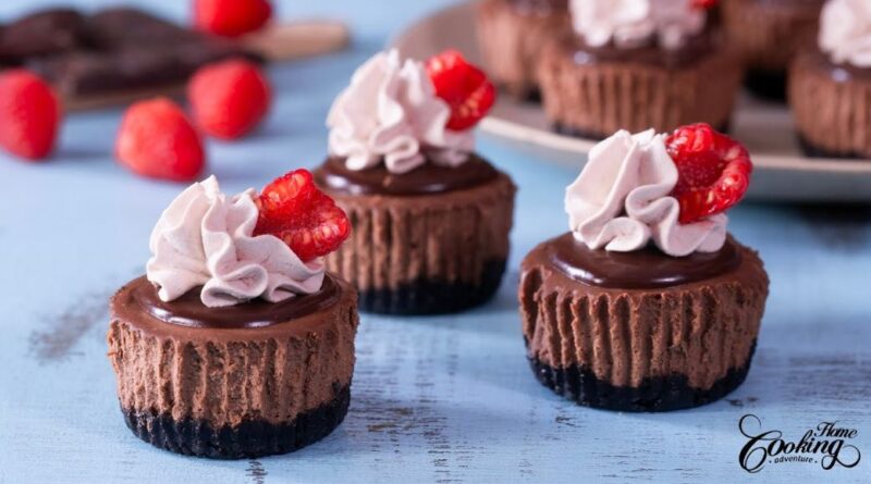 How to make mini chocolate cheesecakes